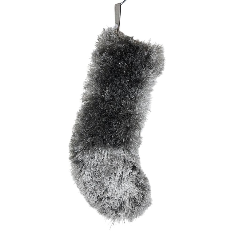 Rachel Zoe Luxury Plush Metallic Faux Fur Christmas Holiday Stocking L 22" NWT